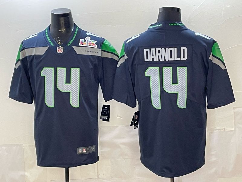 Men 2026 Seattle Seahawks #14 Darnold Blue Nike Limited NFL Jersey 02